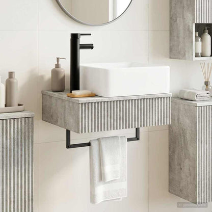 vidaXL Wall-Mounted Wash Basin Concrete Grey 53 x 35 x 39 cm