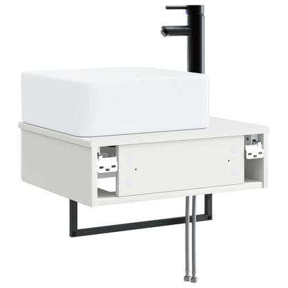 vidaXL Wall-Mounted Wash Basin High Gloss White 53 x 35 x 39 cm
