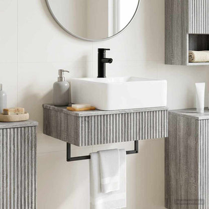 vidaXL Wall-Mounted Wash Basin Grey Sonoma 53 x 35 x 39 cm