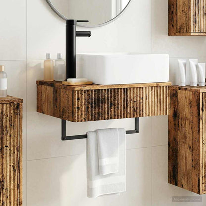 vidaXL Wall-Mounted Wash Basin Old Wood 53 x 35 x 39 cm