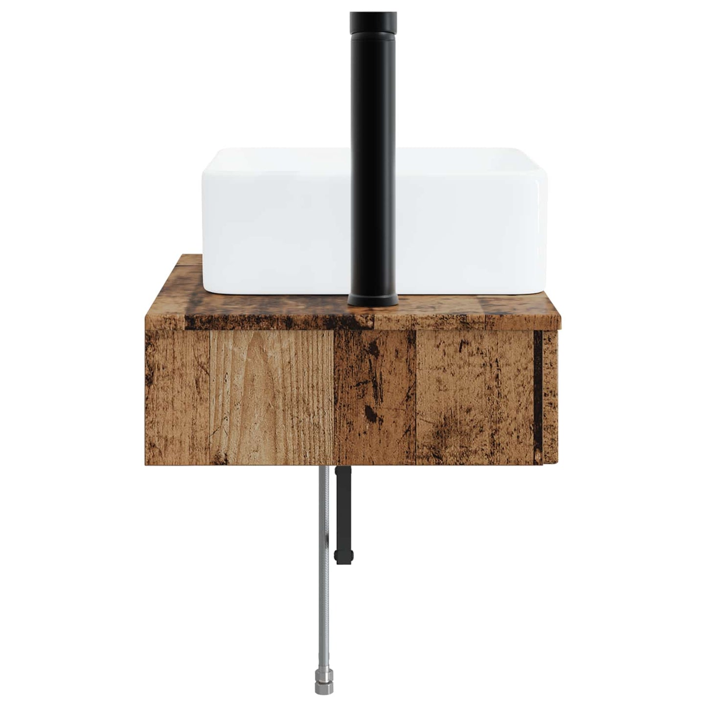 vidaXL Wall-Mounted Wash Basin Old Wood 53 x 35 x 39 cm