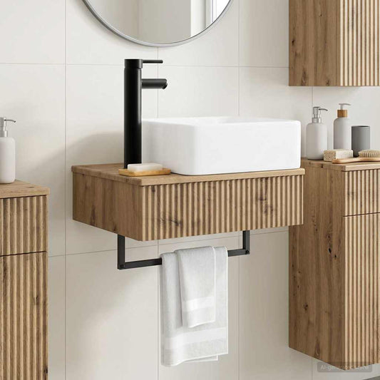 vidaXL Wall-Mounted Wash Basin Artisan Oak 53 x 35 x 39 cm
