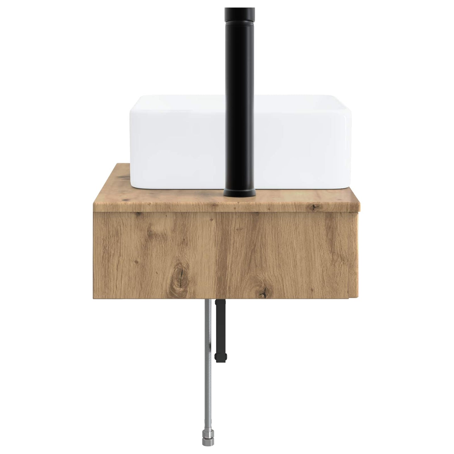 vidaXL Wall-Mounted Wash Basin Artisan Oak 53 x 35 x 39 cm