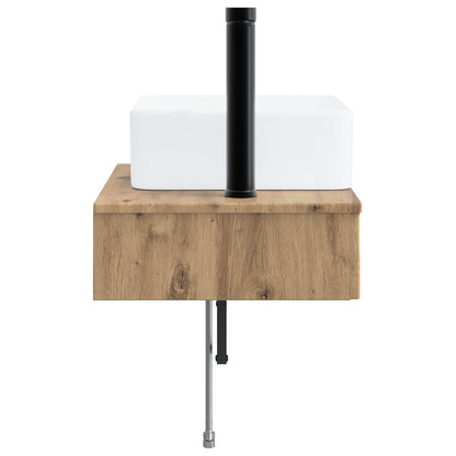 vidaXL Wall-Mounted Wash Basin Artisan Oak 53 x 35 x 39 cm