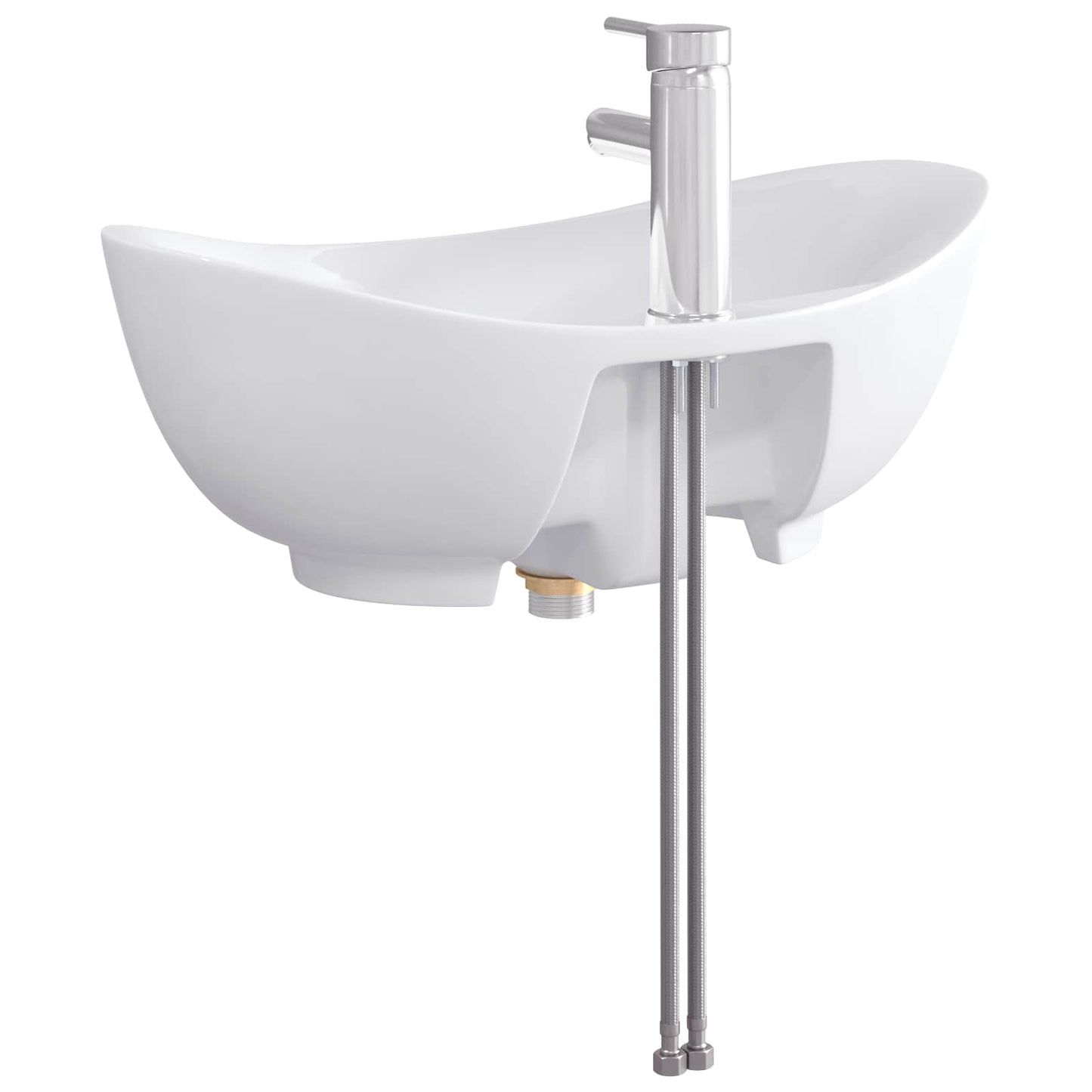 vidaXL Bathroom Wash Basin Chrome 59 x 35 x 21 cm Metal