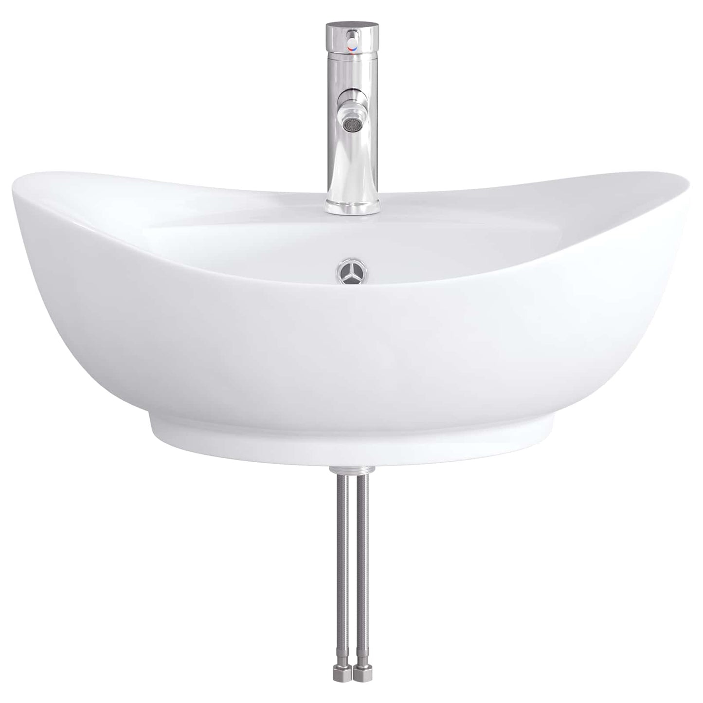 vidaXL Bathroom Wash Basin Chrome 59 x 35 x 21 cm Metal