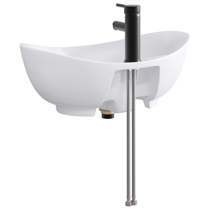 vidaXL Bathroom Wash Basin Matte Black 59 x 35 x 21 cm Metal