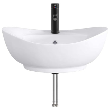 vidaXL Bathroom Wash Basin Matte Black 59 x 35 x 21 cm Metal