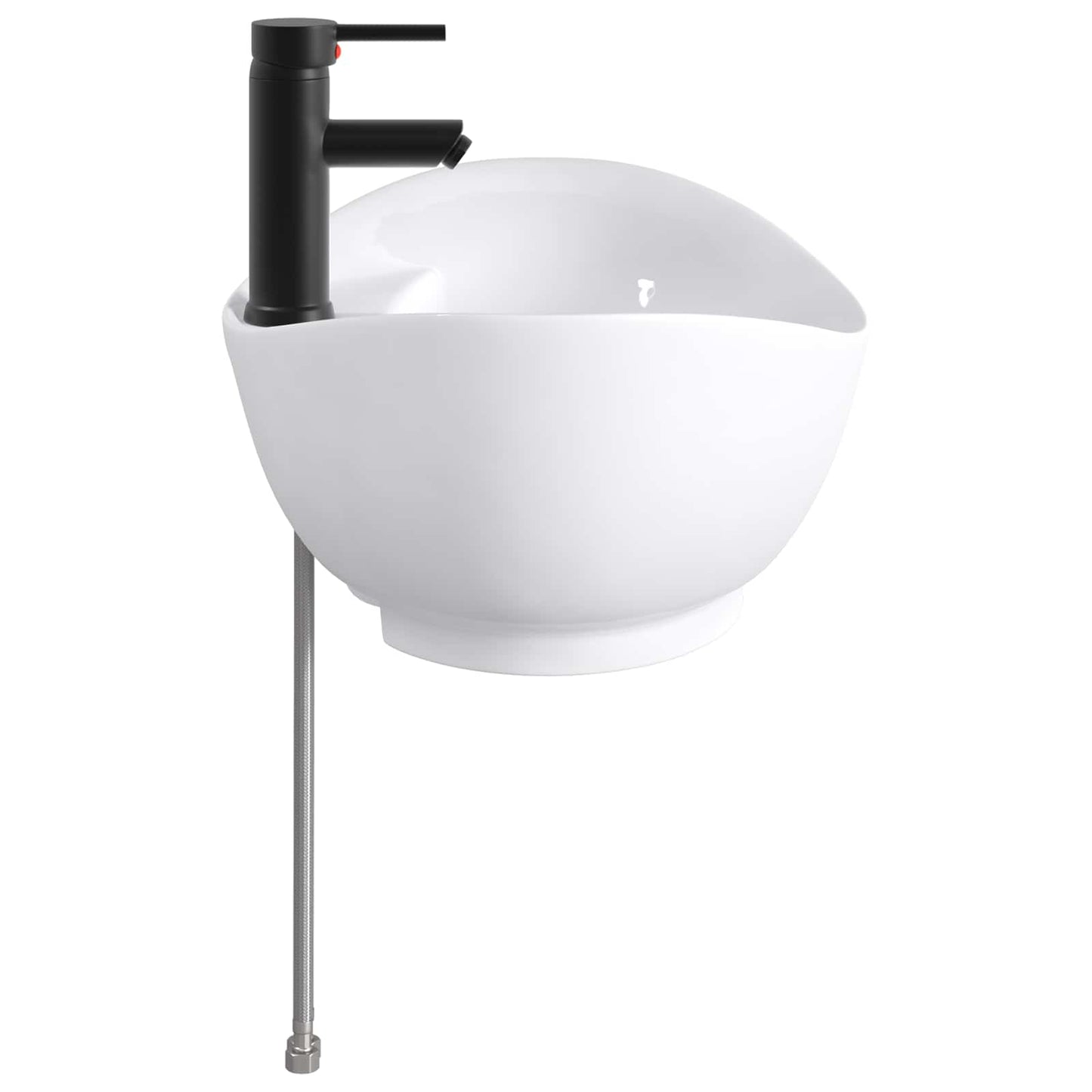 vidaXL Bathroom Wash Basin Matte Black 59 x 35 x 21 cm Metal