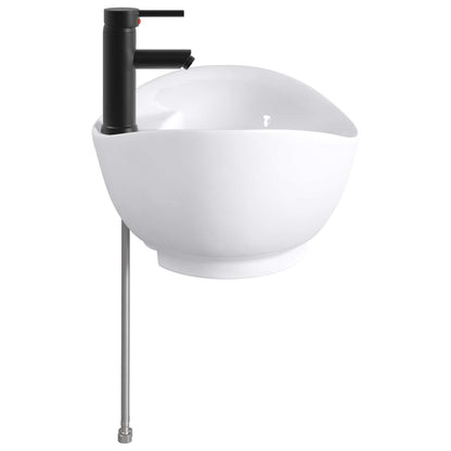 vidaXL Bathroom Wash Basin Matte Black 59 x 35 x 21 cm Metal