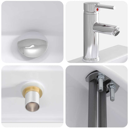 vidaXL Bathroom Wash Basin Chrome 39 x 30.5 x 12.5 cm Metal