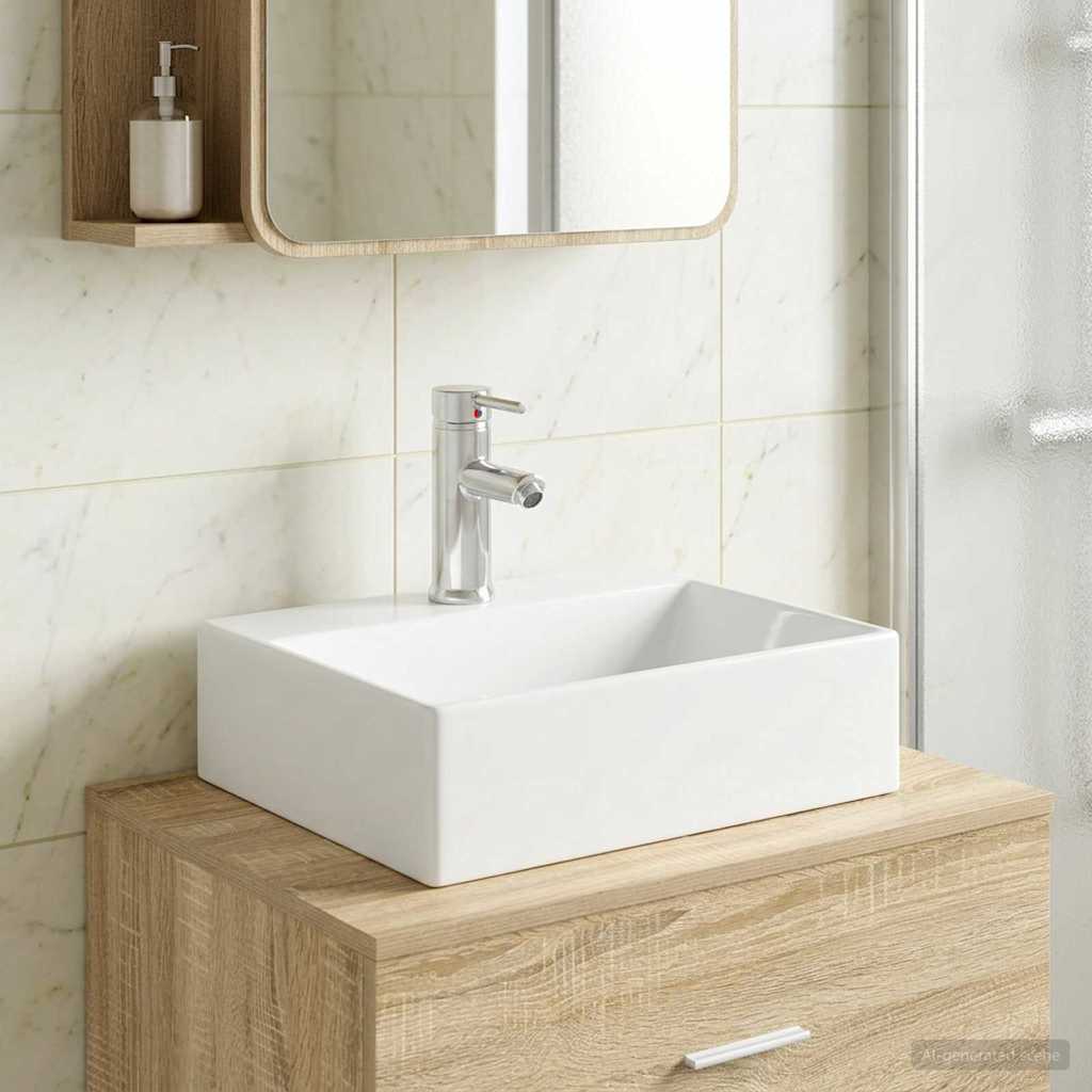 vidaXL Bathroom Wash Basin Chrome 39 x 30.5 x 12.5 cm Metal