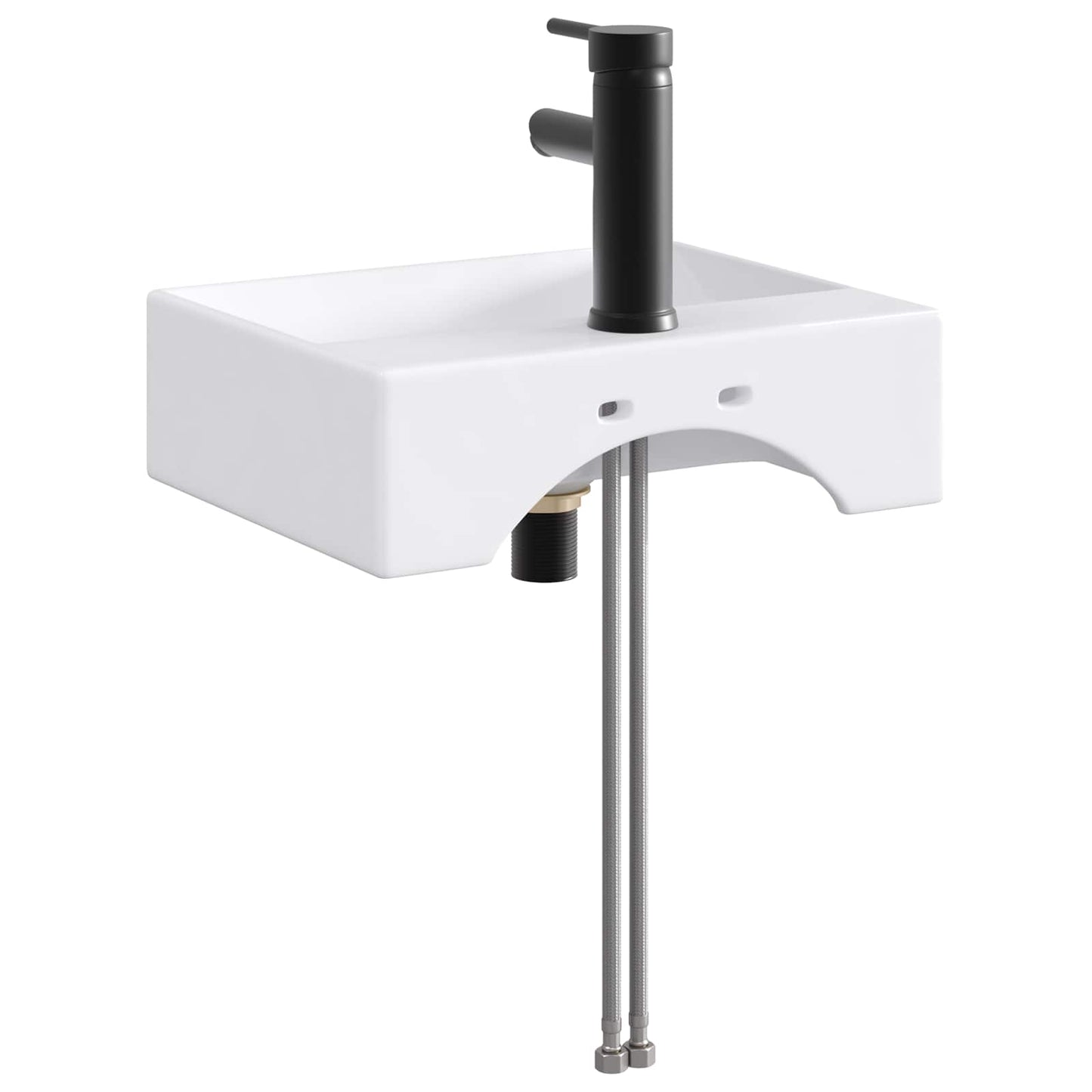 vidaXL Bathroom Wash Basin Matte Black 39 x 30.5 x 12.5 cm Metal