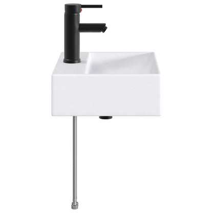 vidaXL Bathroom Wash Basin Matte Black 39 x 30.5 x 12.5 cm Metal