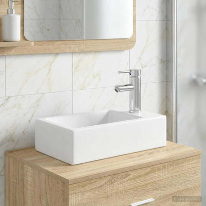 vidaXL Bathroom Wash Basin Chrome 45.5 x 25.5 x 13 cm Metal