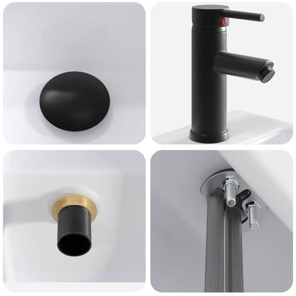 vidaXL Bathroom Wash Basin Matte Black 45.5 x 25.5 x 13 cm Metal