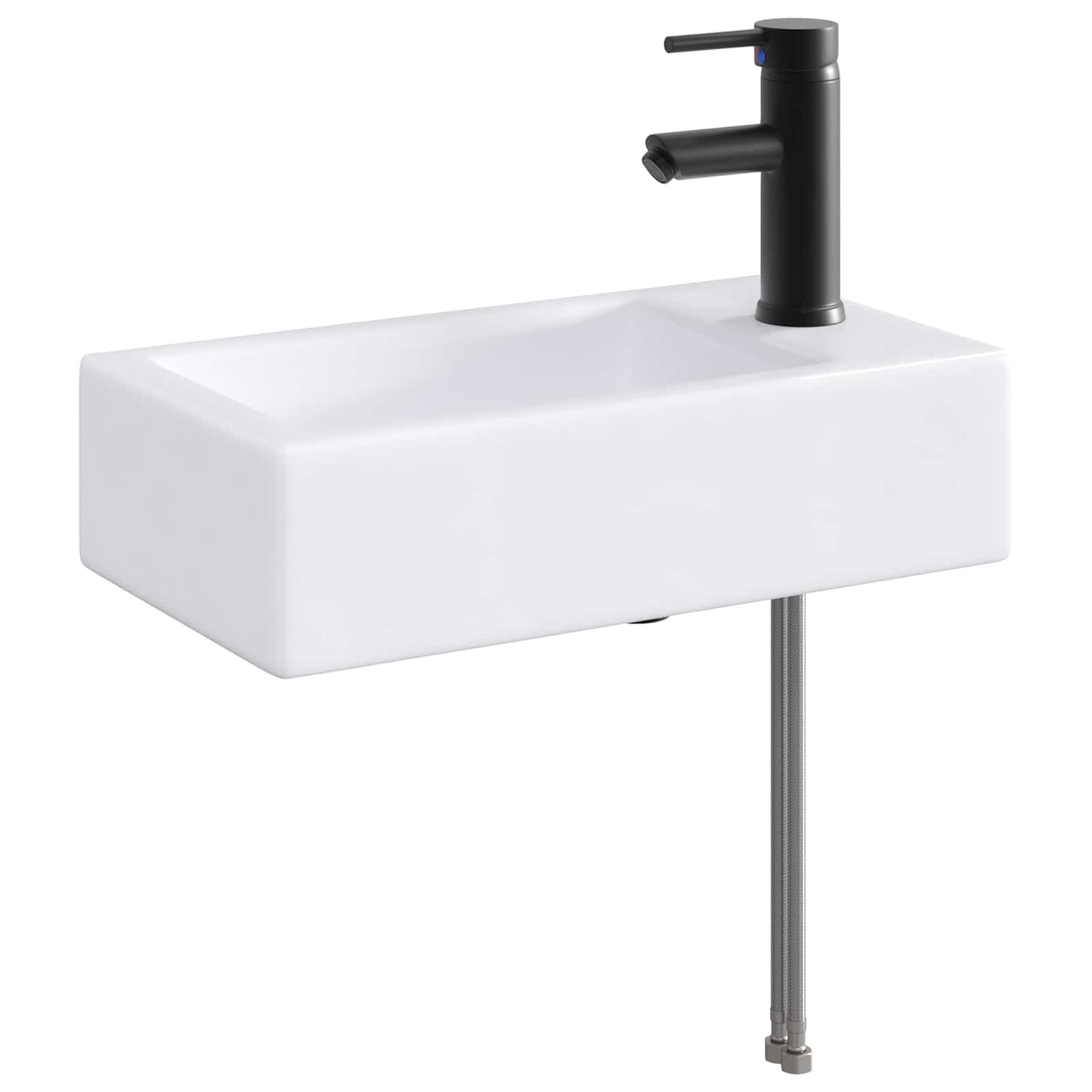 vidaXL Bathroom Wash Basin Matte Black 45.5 x 25.5 x 13 cm Metal