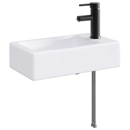 vidaXL Bathroom Wash Basin Matte Black 45.5 x 25.5 x 13 cm Metal