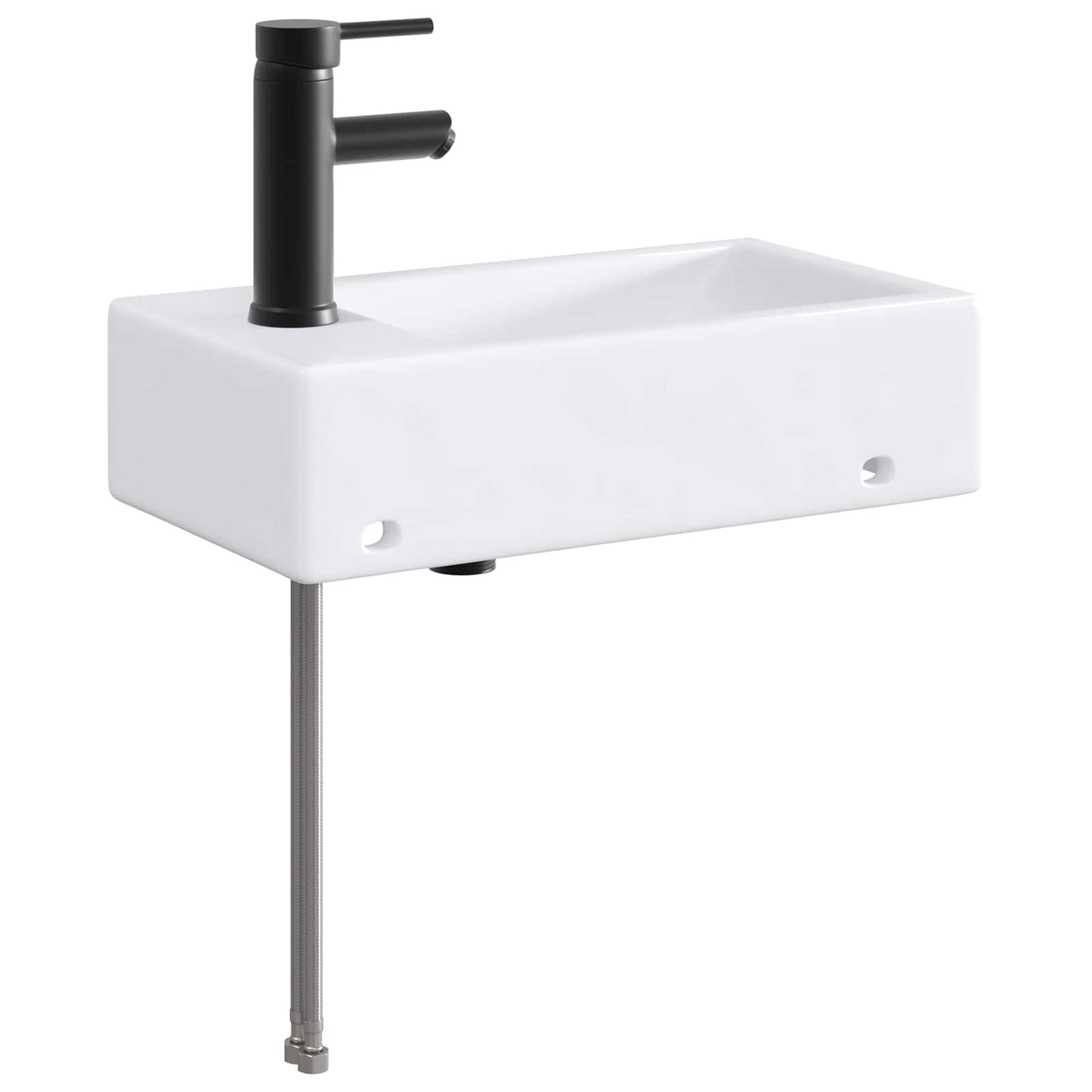 vidaXL Bathroom Wash Basin Matte Black 45.5 x 25.5 x 13 cm Metal