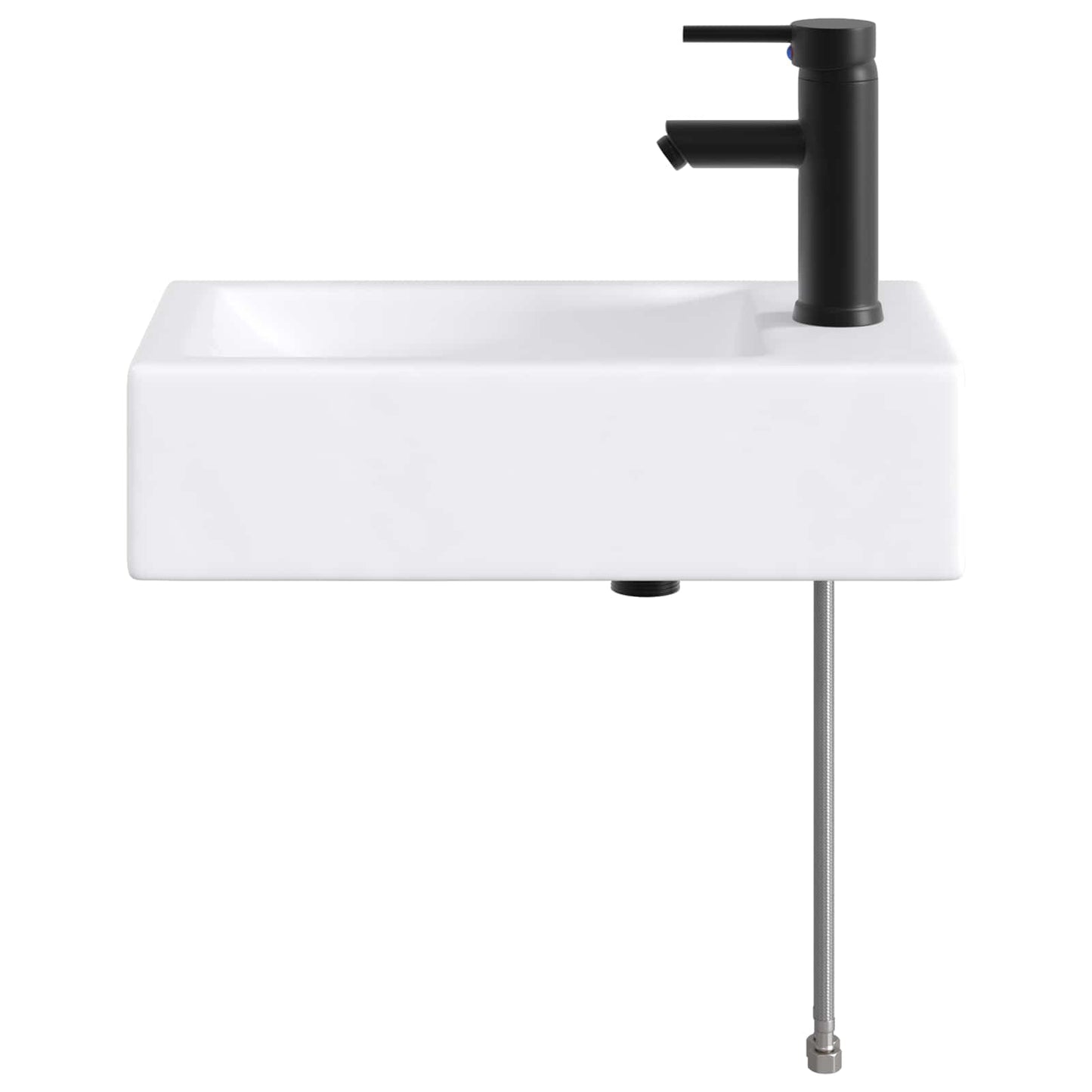 vidaXL Bathroom Wash Basin Matte Black 45.5 x 25.5 x 13 cm Metal