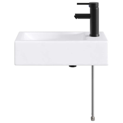vidaXL Bathroom Wash Basin Matte Black 45.5 x 25.5 x 13 cm Metal