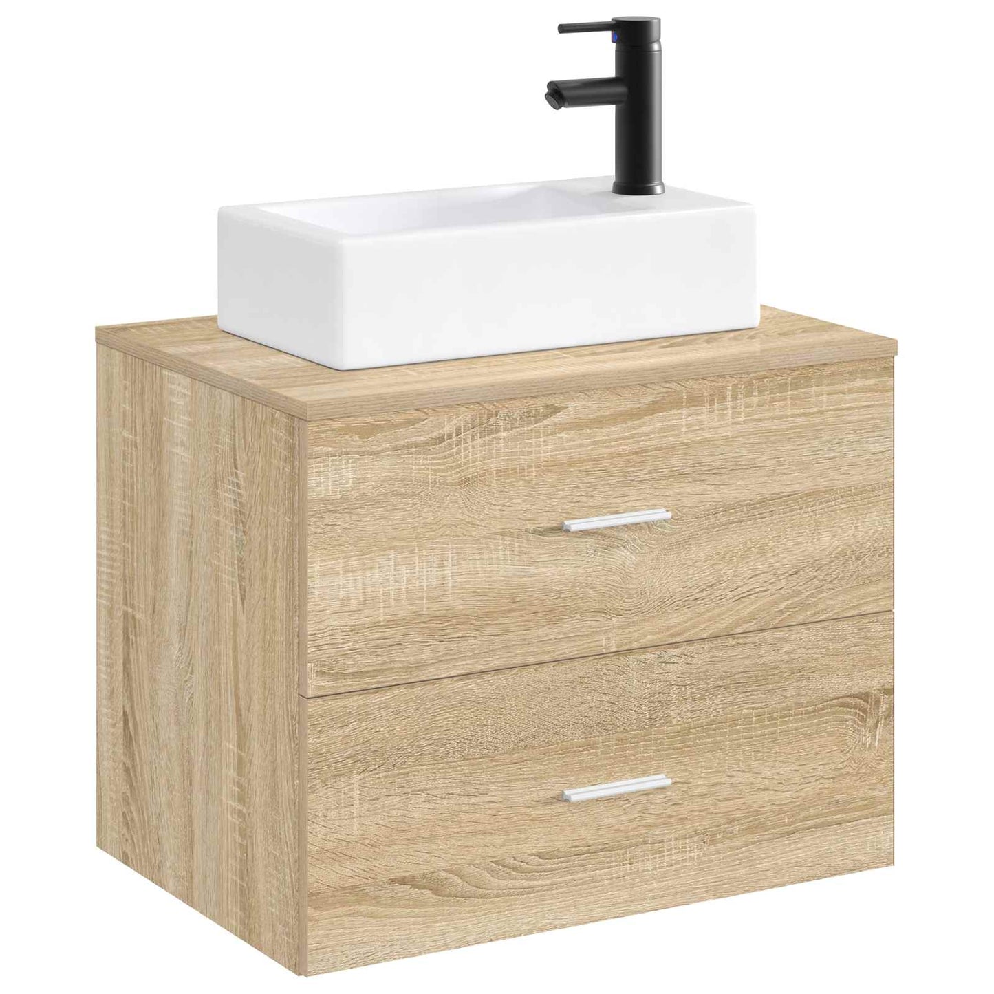 vidaXL Bathroom Wash Basin Matte Black 45.5 x 25.5 x 13 cm Metal