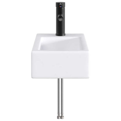 vidaXL Bathroom Wash Basin Matte Black 45.5 x 25.5 x 13 cm Metal