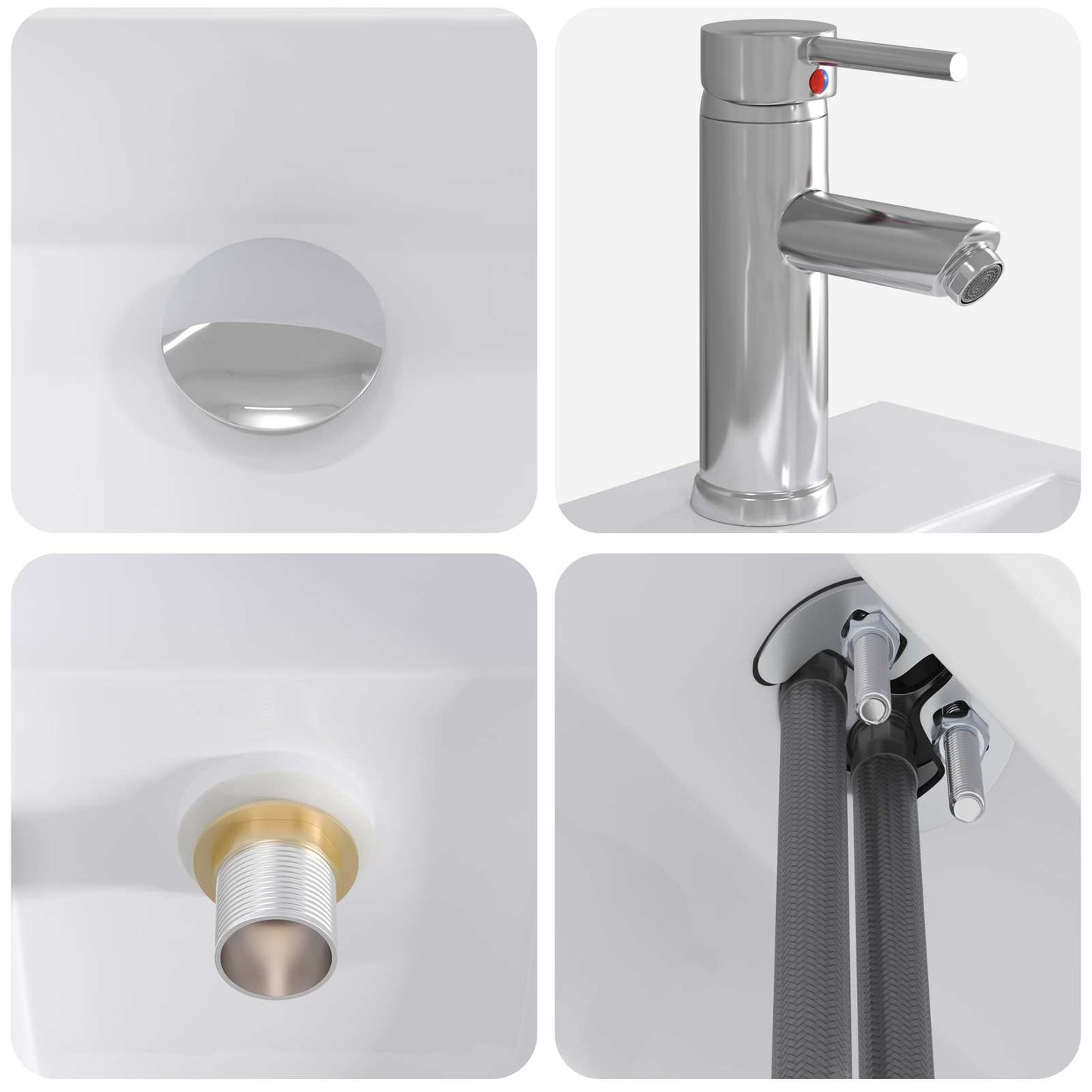 vidaXL Bathroom Wash Basin Chrome 45.5 x 25.5 x 13 cm Metal