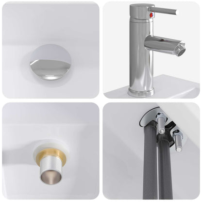vidaXL Bathroom Wash Basin Chrome 45.5 x 25.5 x 13 cm Metal