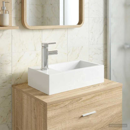 vidaXL Bathroom Wash Basin Chrome 45.5 x 25.5 x 13 cm Metal