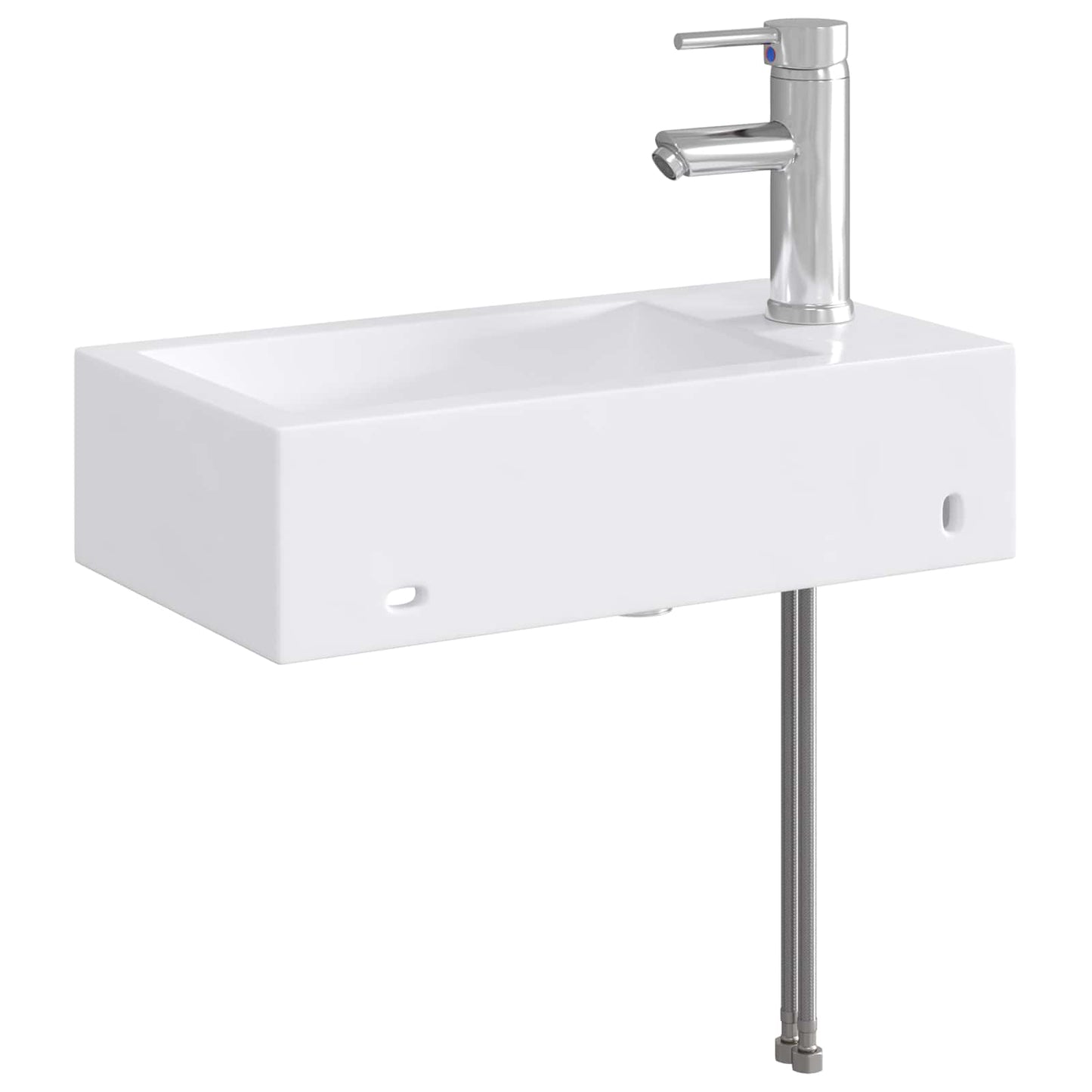 vidaXL Bathroom Wash Basin Chrome 45.5 x 25.5 x 13 cm Metal