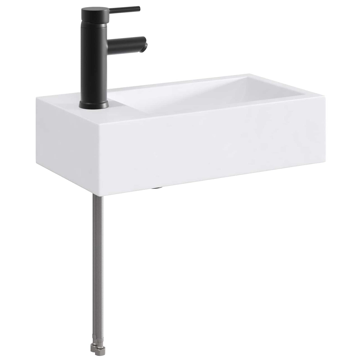 vidaXL Bathroom Wash Basin Matte Black 45.5 x 25.5 x 13 cm Metal
