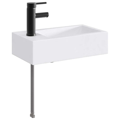 vidaXL Bathroom Wash Basin Matte Black 45.5 x 25.5 x 13 cm Metal
