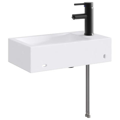 vidaXL Bathroom Wash Basin Matte Black 45.5 x 25.5 x 13 cm Metal
