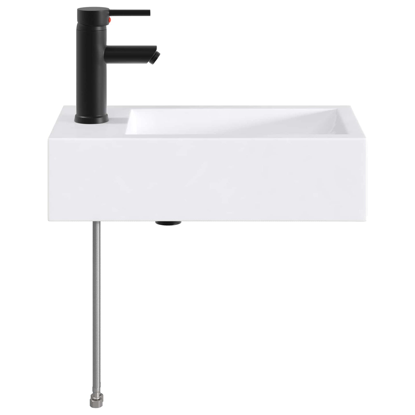 vidaXL Bathroom Wash Basin Matte Black 45.5 x 25.5 x 13 cm Metal