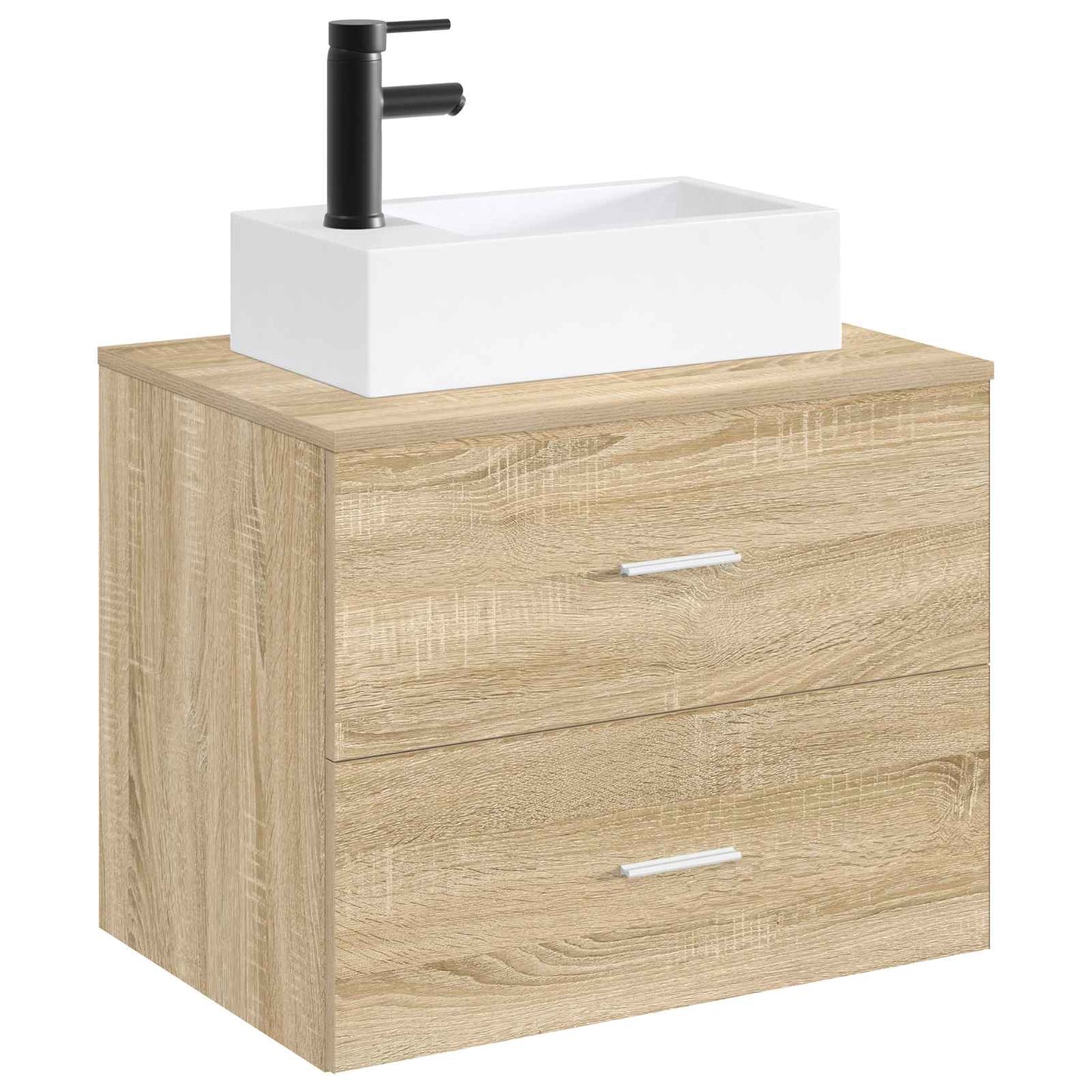 vidaXL Bathroom Wash Basin Matte Black 45.5 x 25.5 x 13 cm Metal