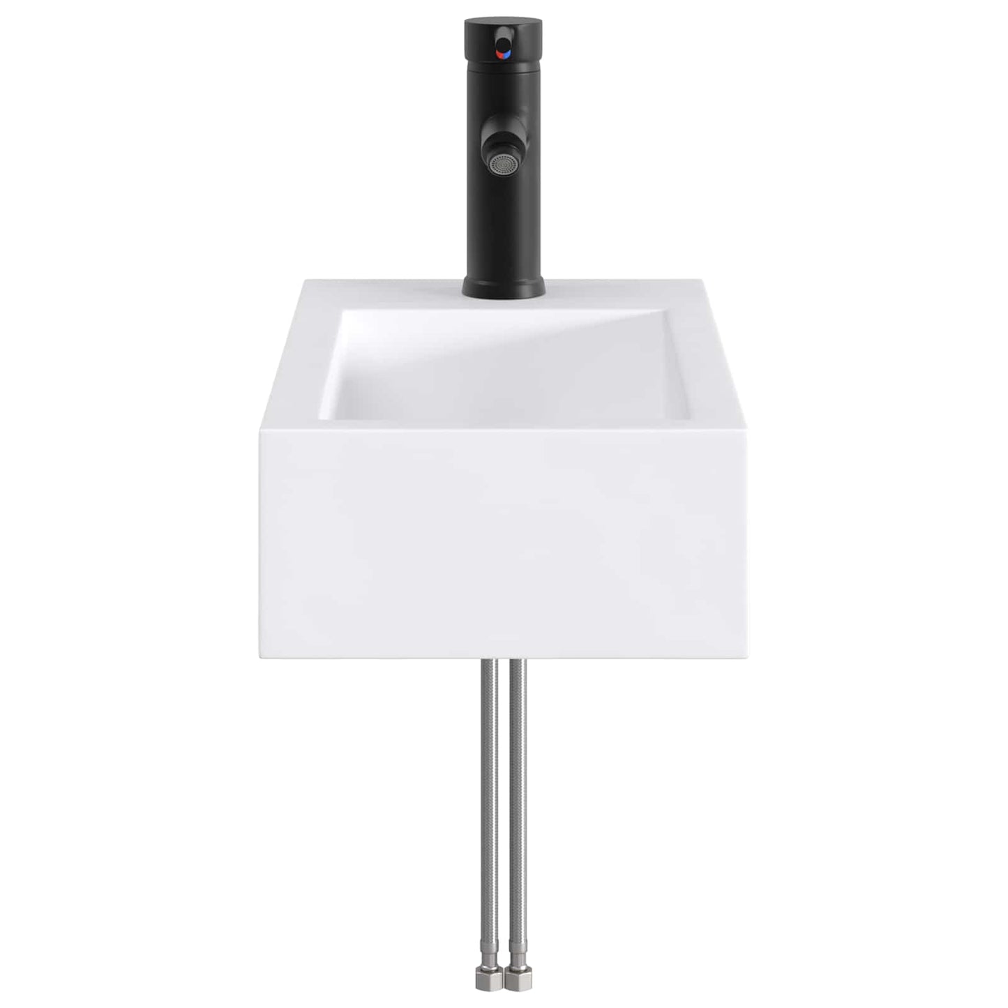 vidaXL Bathroom Wash Basin Matte Black 45.5 x 25.5 x 13 cm Metal