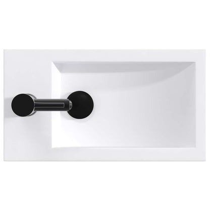 vidaXL Bathroom Wash Basin Matte Black 45.5 x 25.5 x 13 cm Metal