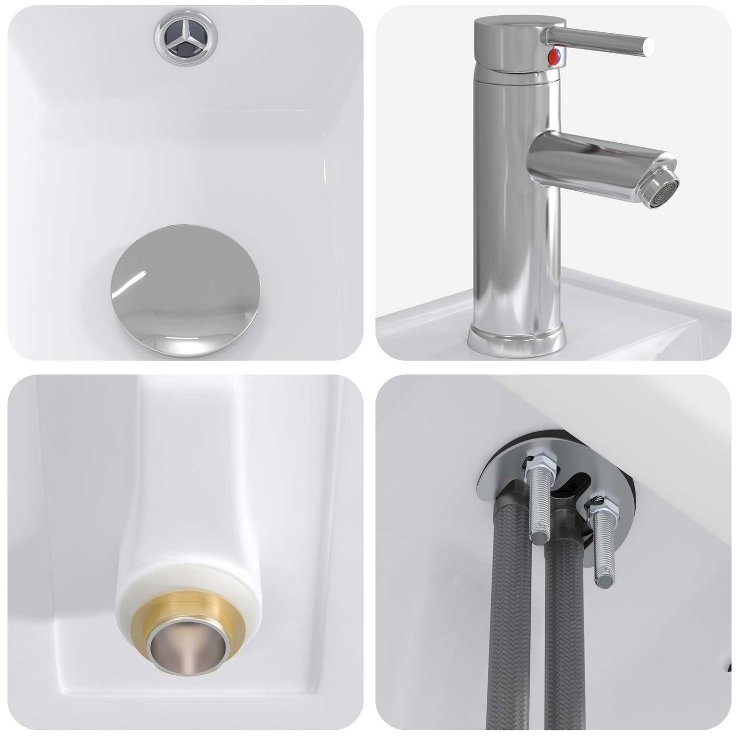 vidaXL Bathroom Wash Basin Chrome 40.5 x 22.5 x 11.5 cm Metal