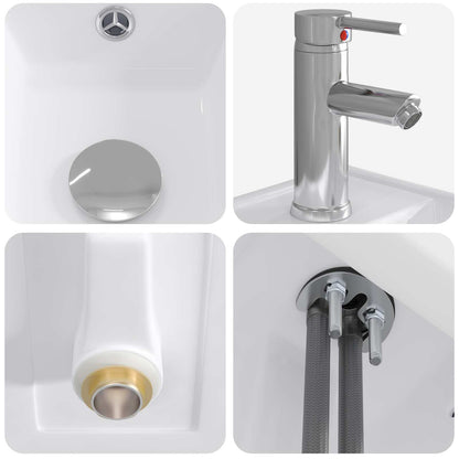 vidaXL Bathroom Wash Basin Chrome 40.5 x 22.5 x 11.5 cm Metal
