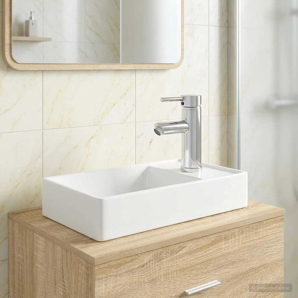 vidaXL Bathroom Wash Basin Chrome 40.5 x 22.5 x 11.5 cm Metal