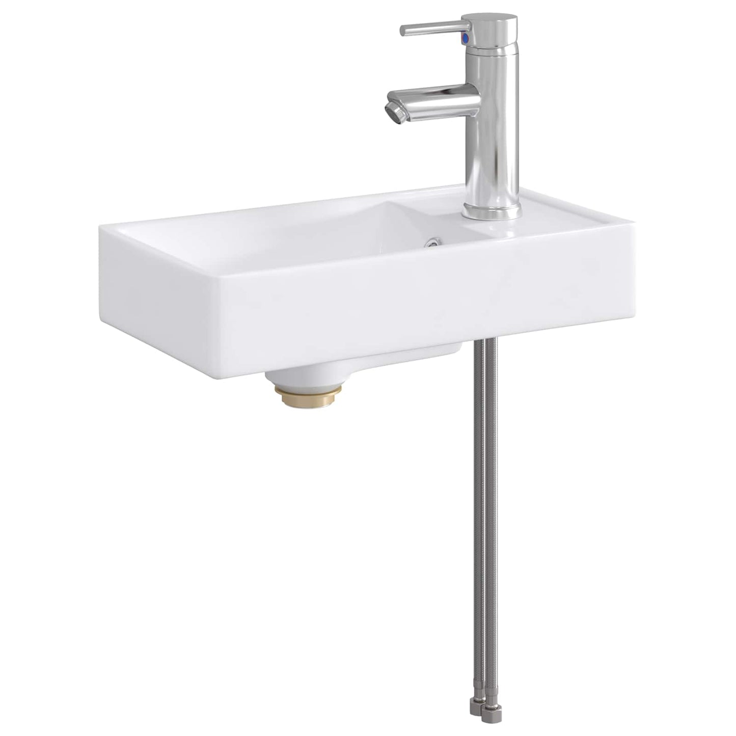 vidaXL Bathroom Wash Basin Chrome 40.5 x 22.5 x 11.5 cm Metal