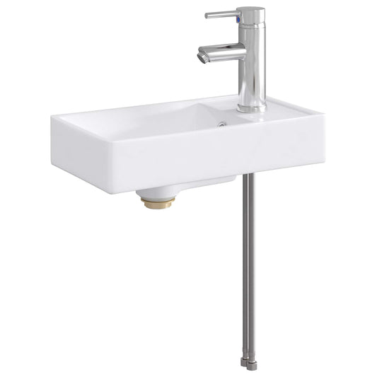 vidaXL Bathroom Wash Basin Chrome 40.5 x 22.5 x 11.5 cm Metal