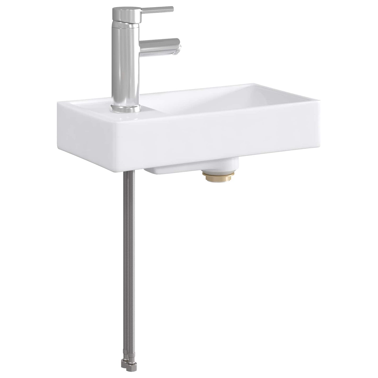 vidaXL Bathroom Wash Basin Chrome 40.5 x 22.5 x 11.5 cm Metal