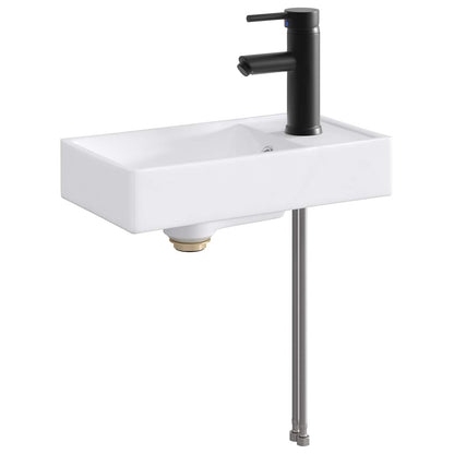 vidaXL Bathroom Wash Basin Matte Black 40.5 x 22.5 x 11.5 cm Metal