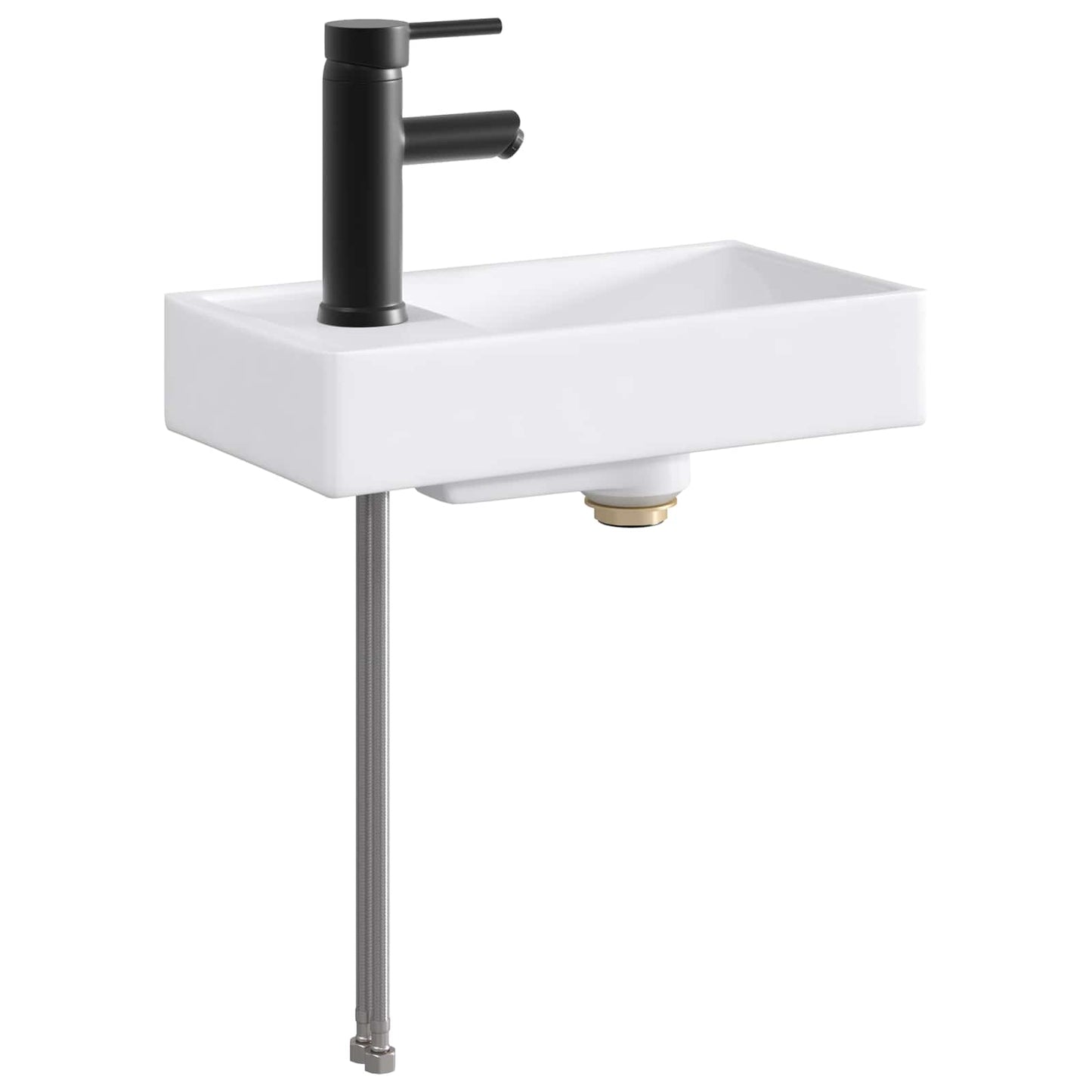 vidaXL Bathroom Wash Basin Matte Black 40.5 x 22.5 x 11.5 cm Metal