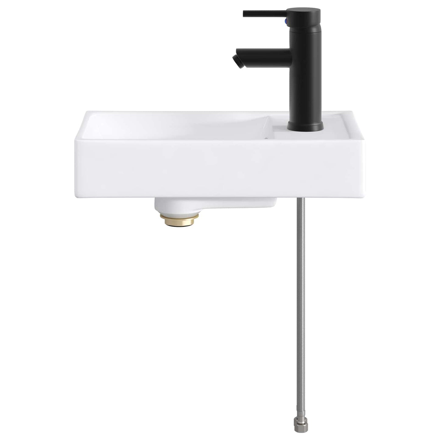 vidaXL Bathroom Wash Basin Matte Black 40.5 x 22.5 x 11.5 cm Metal