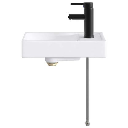 vidaXL Bathroom Wash Basin Matte Black 40.5 x 22.5 x 11.5 cm Metal