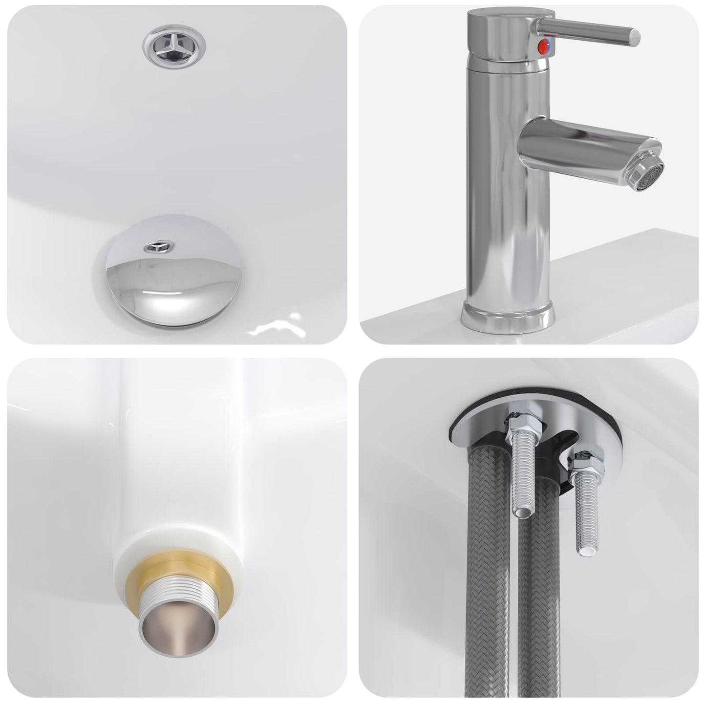 vidaXL Bathroom Wash Basin Chrome 42 x 40 x 16.5 cm Metal