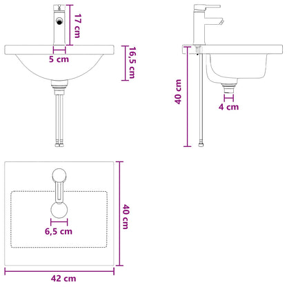 vidaXL Bathroom Wash Basin Chrome 42 x 40 x 16.5 cm Metal